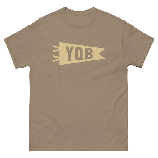 Airport Code Men's T-Shirt - Brown Graphic • YQB Quebec City • YHM Designs - Image 02