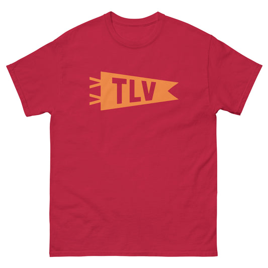 Airport Code Men's T-Shirt - Orange Graphic • TLV Tel Aviv • YHM Designs - Image 01