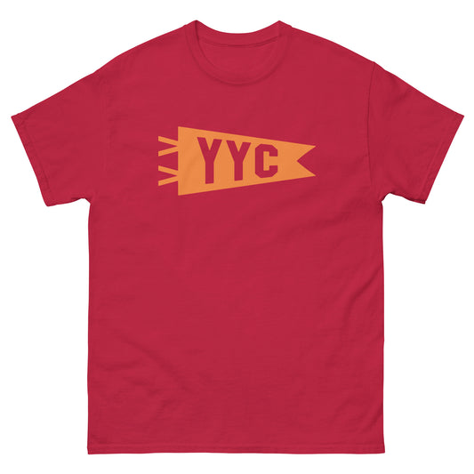Airport Code Men's T-Shirt - Orange Graphic • YYC Calgary • YHM Designs - Image 01
