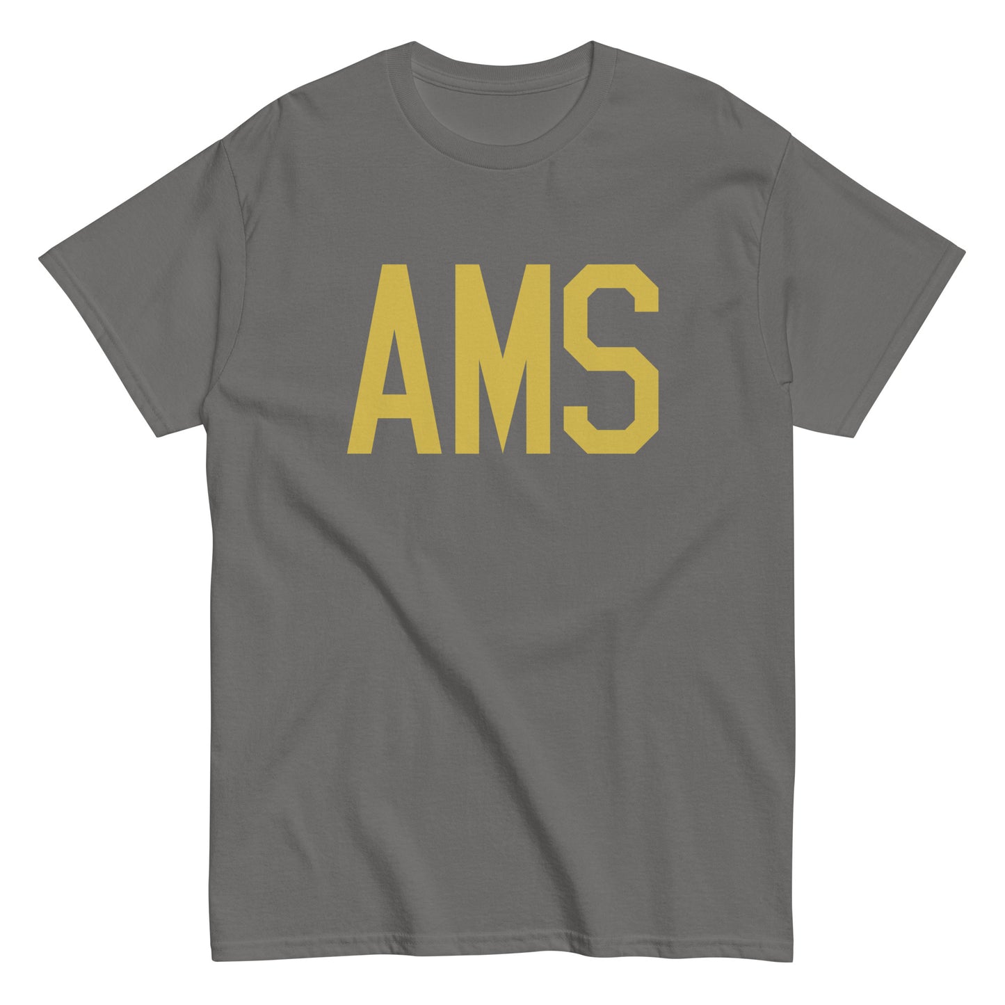 Aviation Enthusiast Men's Tee - Old Gold Graphic • AMS Amsterdam • YHM Designs - Image 01