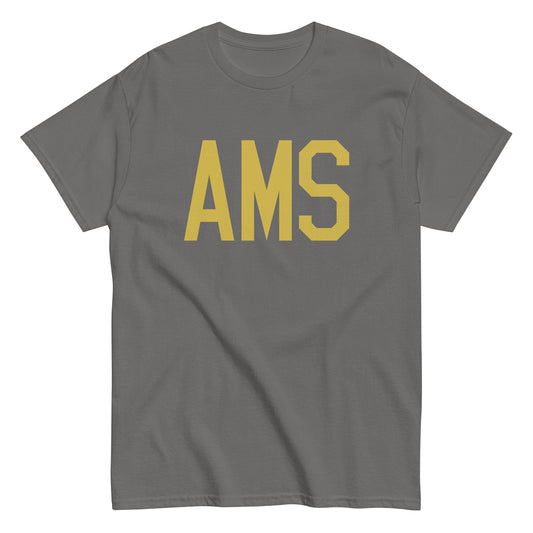 Aviation Enthusiast Men's Tee - Old Gold Graphic • AMS Amsterdam • YHM Designs - Image 01