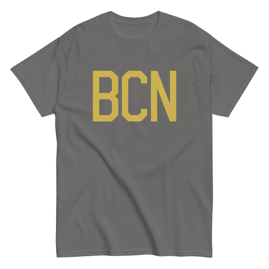 Aviation Enthusiast Men's Tee - Old Gold Graphic • BCN Barcelona • YHM Designs - Image 01