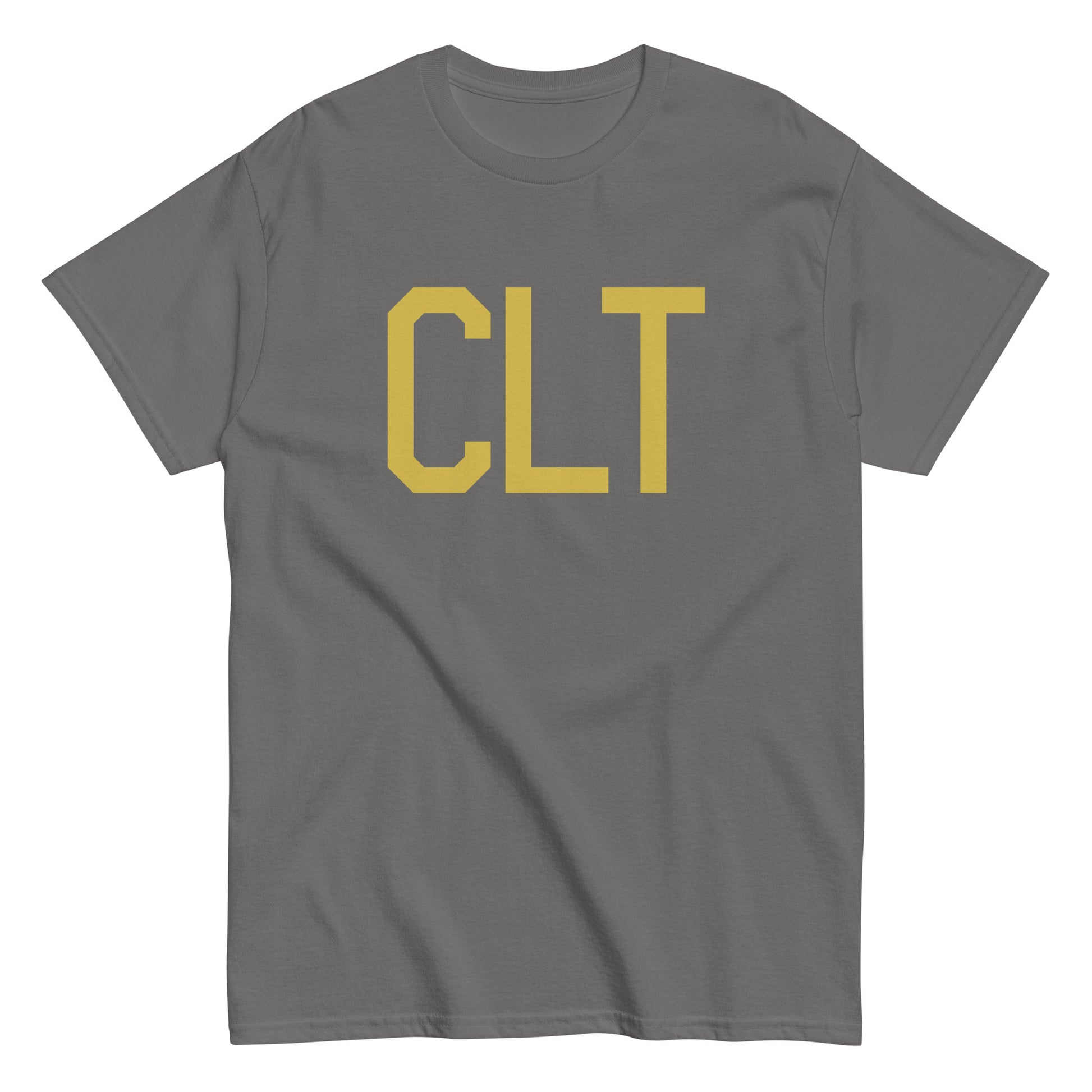 Aviation Enthusiast Men's Tee - Old Gold Graphic • CLT Charlotte • YHM Designs - Image 01