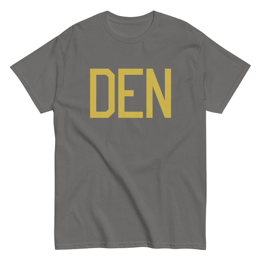 Aviation Enthusiast Men's Tee - Old Gold Graphic • DEN Denver • YHM Designs - Image 01