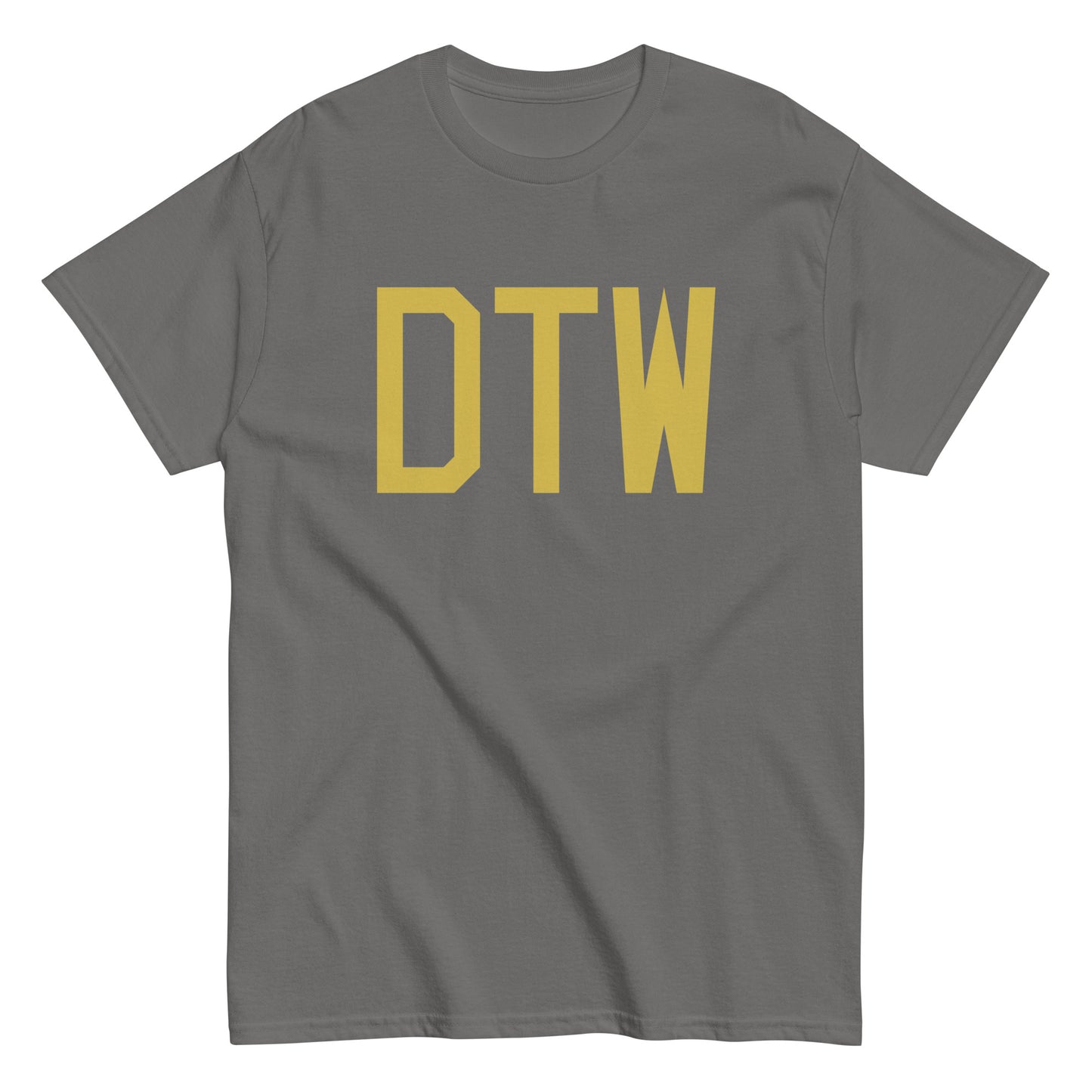 Aviation Enthusiast Men's Tee - Old Gold Graphic • DTW Detroit • YHM Designs - Image 01