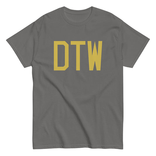 Aviation Enthusiast Men's Tee - Old Gold Graphic • DTW Detroit • YHM Designs - Image 01