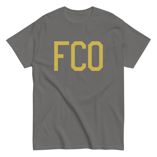 Aviation Enthusiast Men's Tee - Old Gold Graphic • FCO Rome • YHM Designs - Image 01