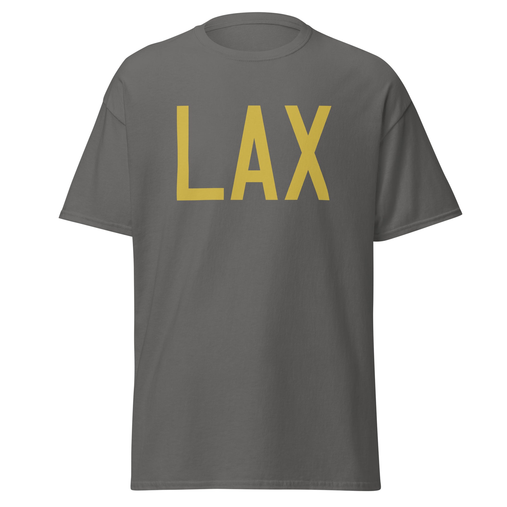 Aviation Enthusiast Men's Tee - Old Gold Graphic • LAX Los Angeles • YHM Designs - Image 05
