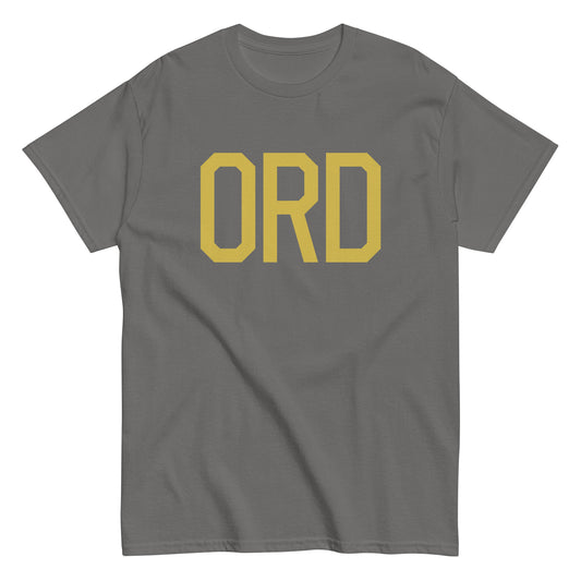 Aviation Enthusiast Men's Tee - Old Gold Graphic • ORD Chicago • YHM Designs - Image 01