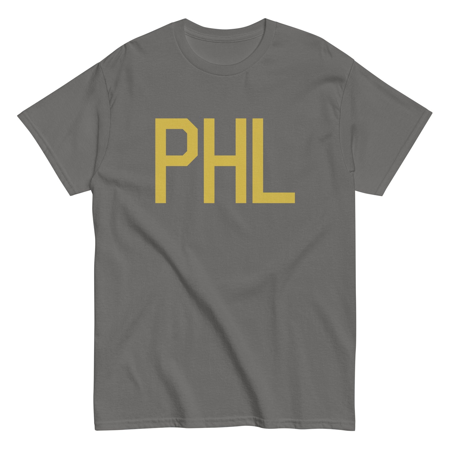 Aviation Enthusiast Men's Tee - Old Gold Graphic • PHL Philadelphia • YHM Designs - Image 01