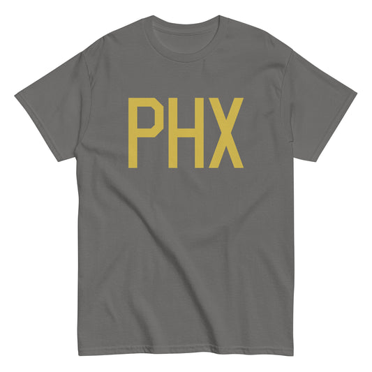 Aviation Enthusiast Men's Tee - Old Gold Graphic • PHX Phoenix • YHM Designs - Image 01