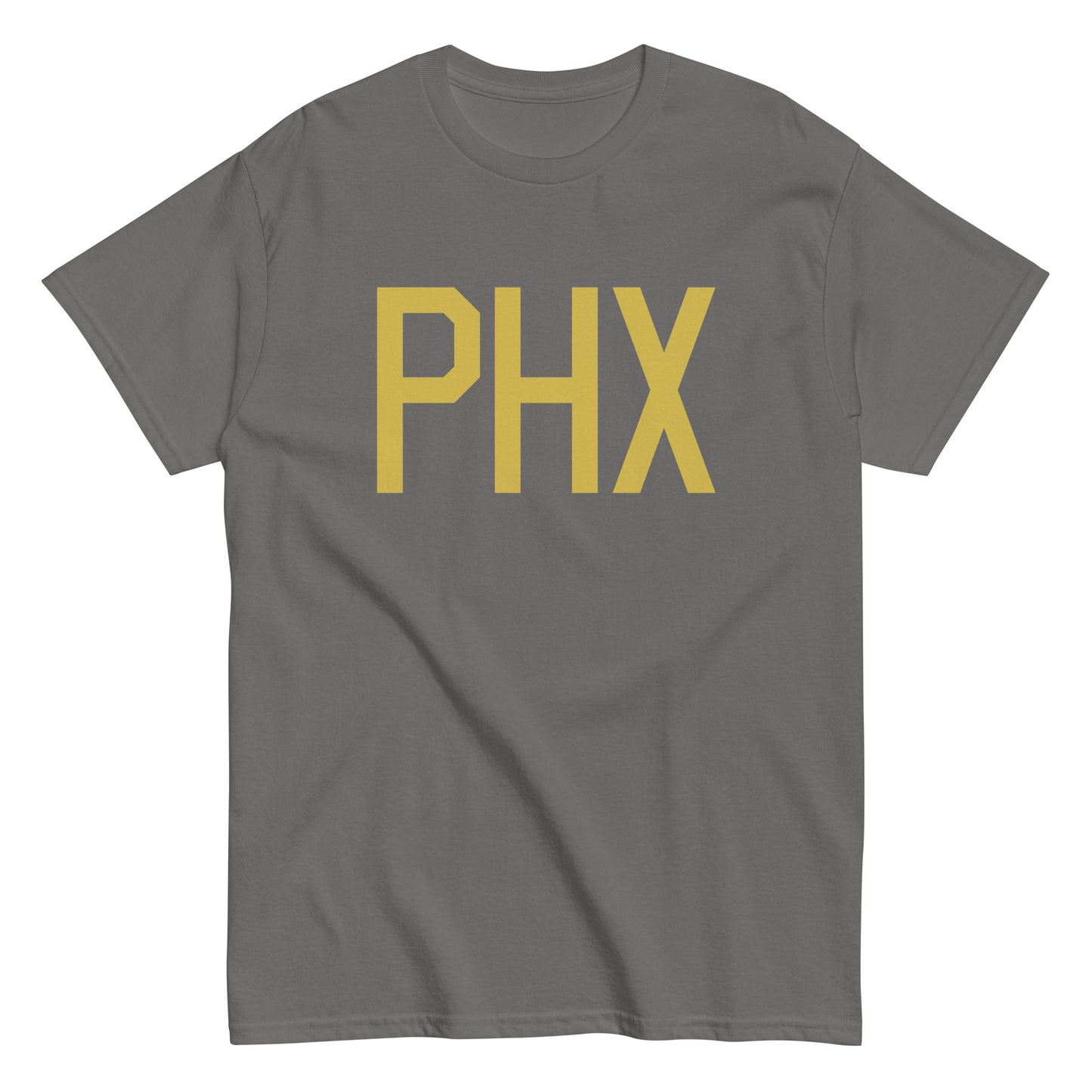 Aviation Enthusiast Men's Tee - Old Gold Graphic • PHX Phoenix • YHM Designs - Image 01