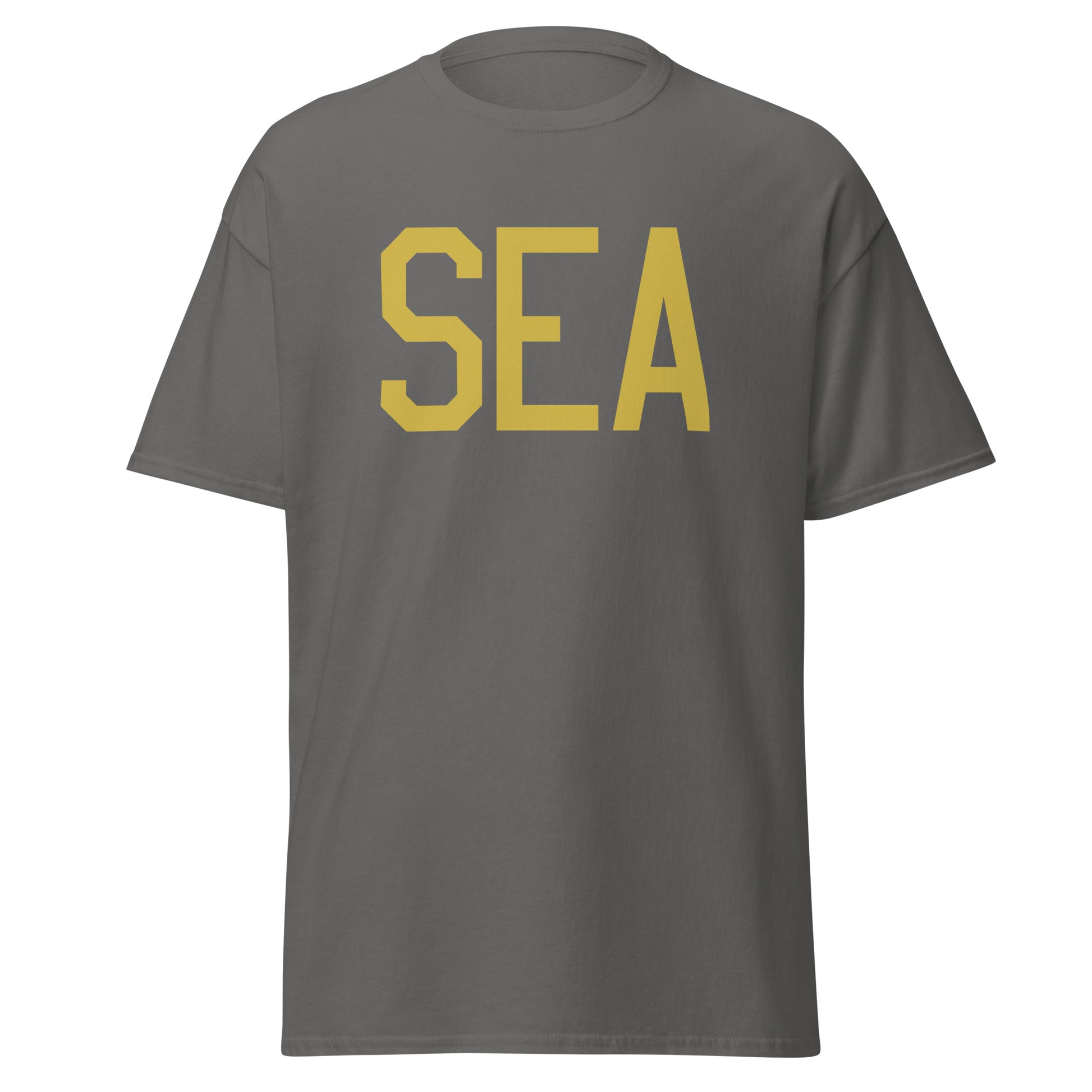 Aviation Enthusiast Men's Tee - Old Gold Graphic • SEA Seattle • YHM Designs - Image 05