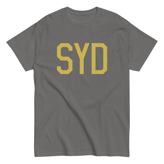 Aviation Enthusiast Men's Tee - Old Gold Graphic • SYD Sydney • YHM Designs - Image 01