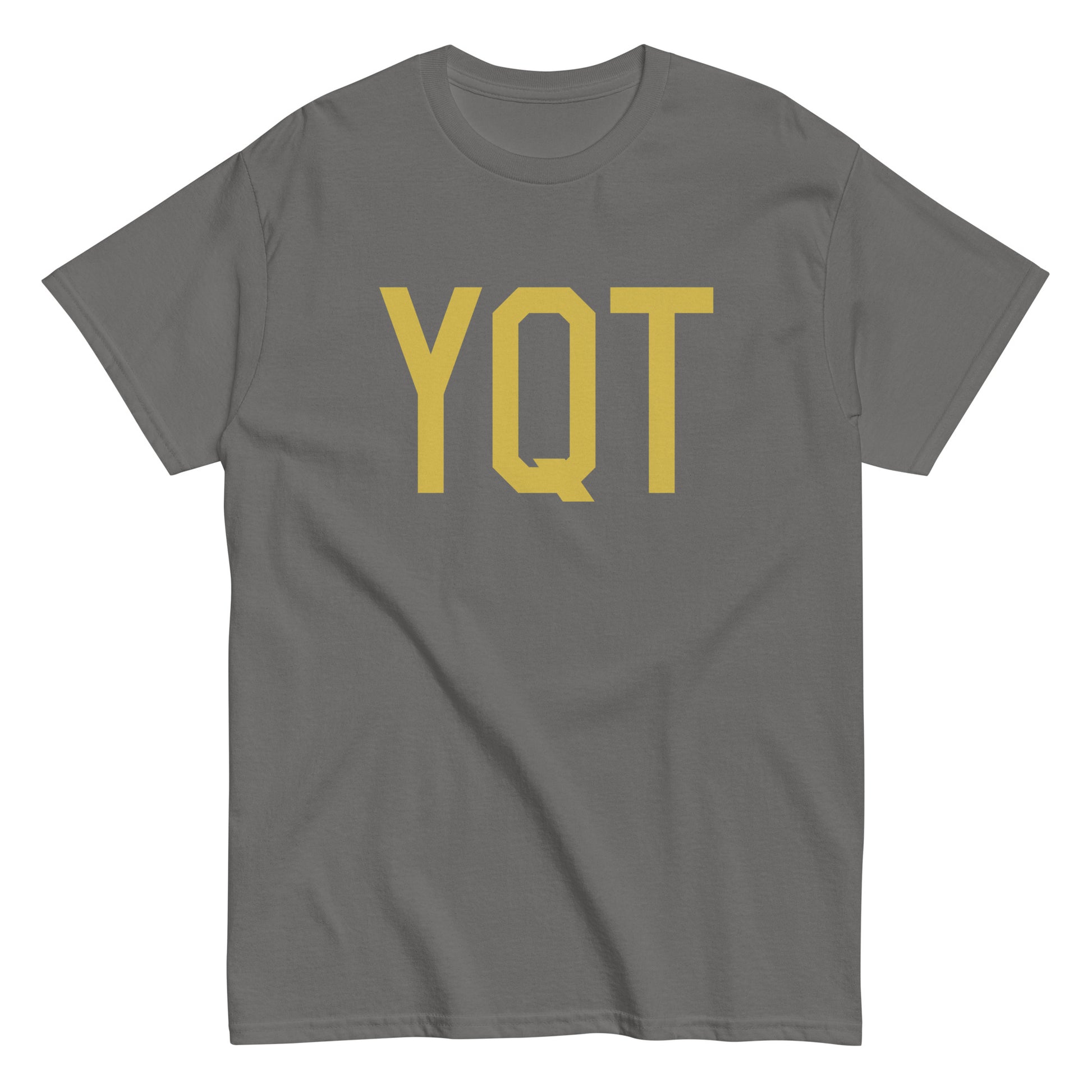Aviation Enthusiast Men's Tee - Old Gold Graphic • YQT Thunder Bay • YHM Designs - Image 01
