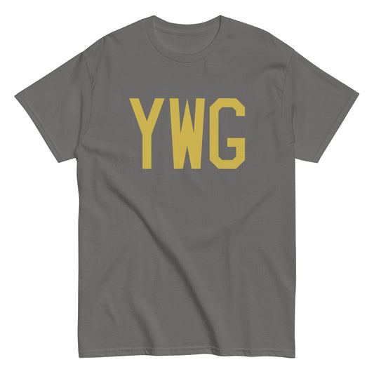 Aviation Enthusiast Men's Tee - Old Gold Graphic • YWG Winnipeg • YHM Designs - Image 01