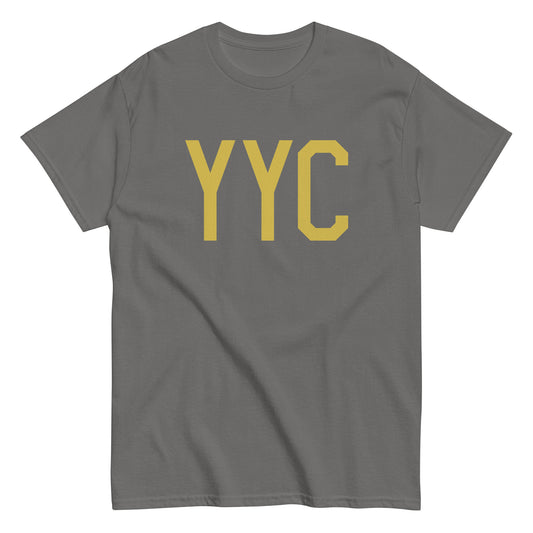 Aviation Enthusiast Men's Tee - Old Gold Graphic • YYC Calgary • YHM Designs - Image 01