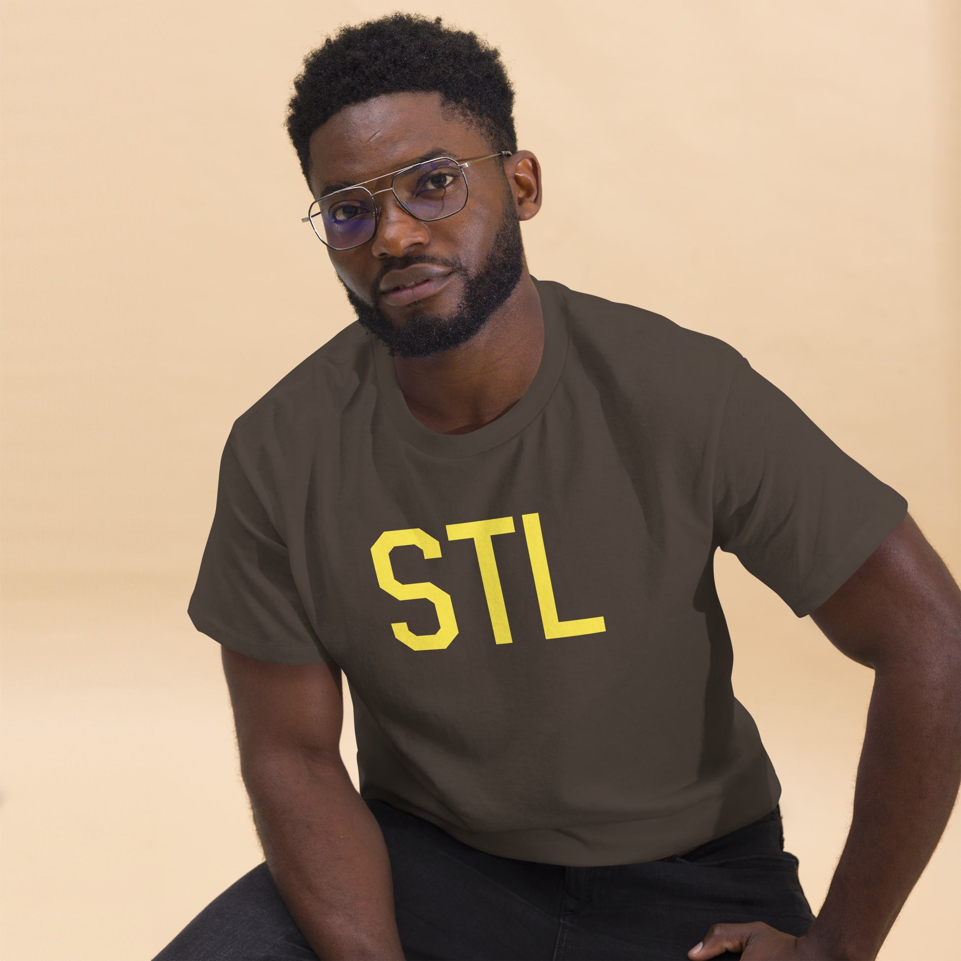 Aviation-Theme Men's T-Shirt - Yellow Graphic • STL St. Louis • YHM Designs - Image 03