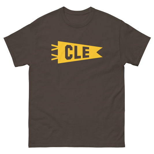Airport Code Men's T-Shirt - Yellow Graphic • CLE Cleveland • YHM Designs - Image 01