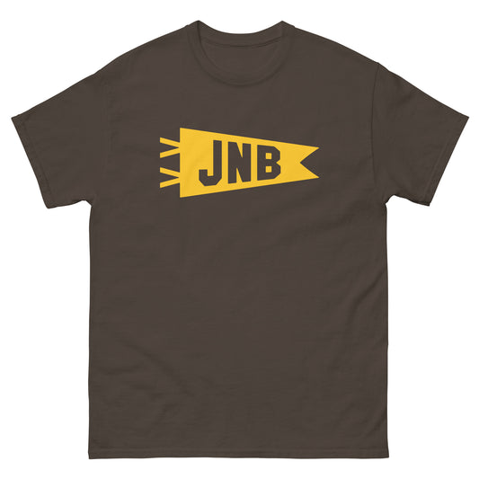 Airport Code Men's T-Shirt - Yellow Graphic • JNB Johannesburg • YHM Designs - Image 01