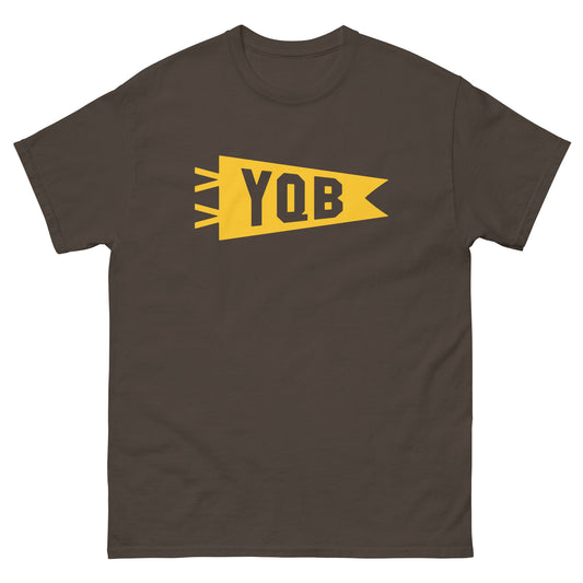 Airport Code Men's T-Shirt - Yellow Graphic • YQB Quebec City • YHM Designs - Image 01