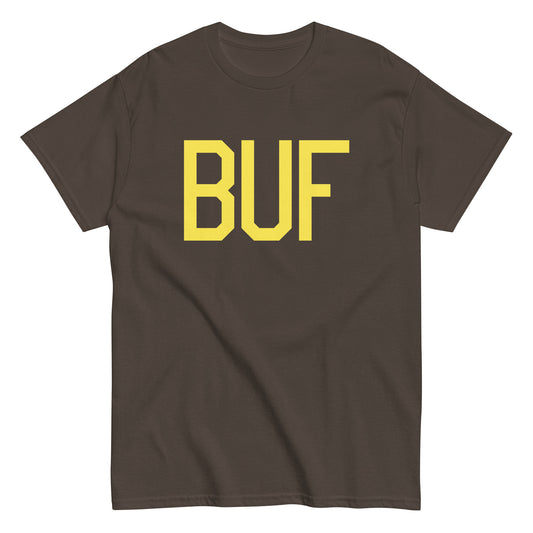 Aviation-Theme Men's T-Shirt - Yellow Graphic • BUF Buffalo • YHM Designs - Image 01