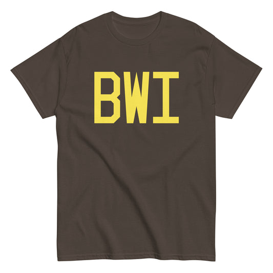 Aviation-Theme Men's T-Shirt - Yellow Graphic • BWI Baltimore • YHM Designs - Image 01