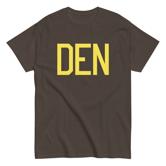 Aviation-Theme Men's T-Shirt - Yellow Graphic • DEN Denver • YHM Designs - Image 01