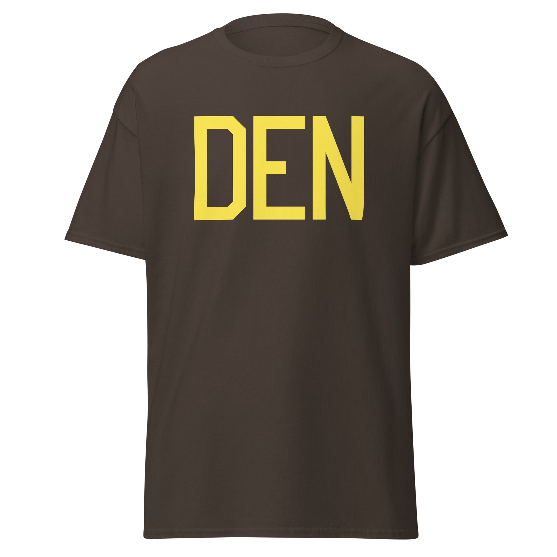 Aviation-Theme Men's T-Shirt - Yellow Graphic • DEN Denver • YHM Designs - Image 05