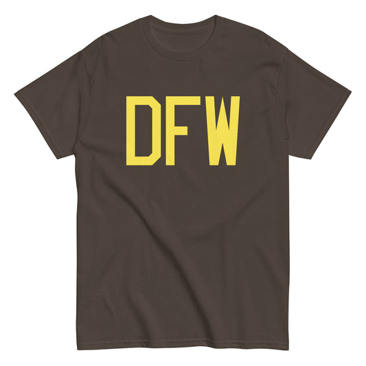 Aviation-Theme Men's T-Shirt - Yellow Graphic • DFW Dallas • YHM Designs - Image 01