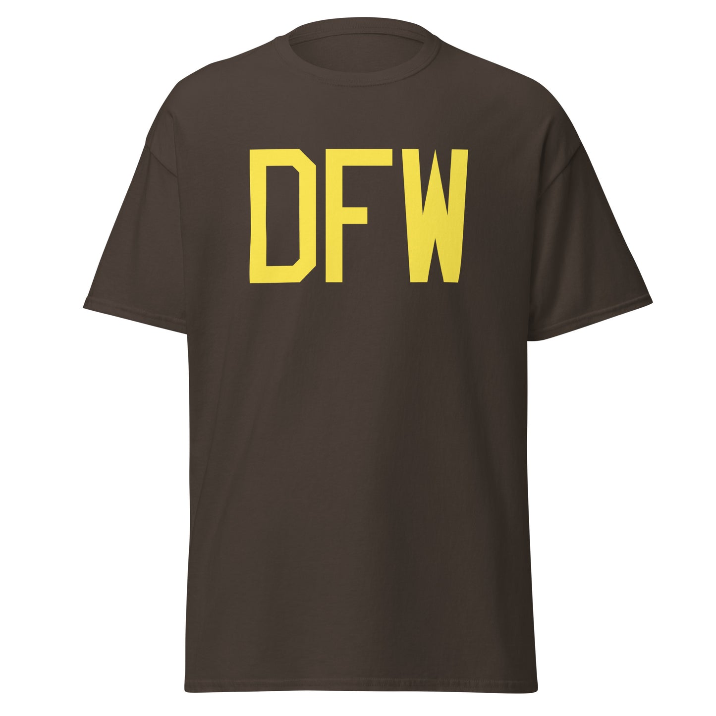 Aviation-Theme Men's T-Shirt - Yellow Graphic • DFW Dallas • YHM Designs - Image 05