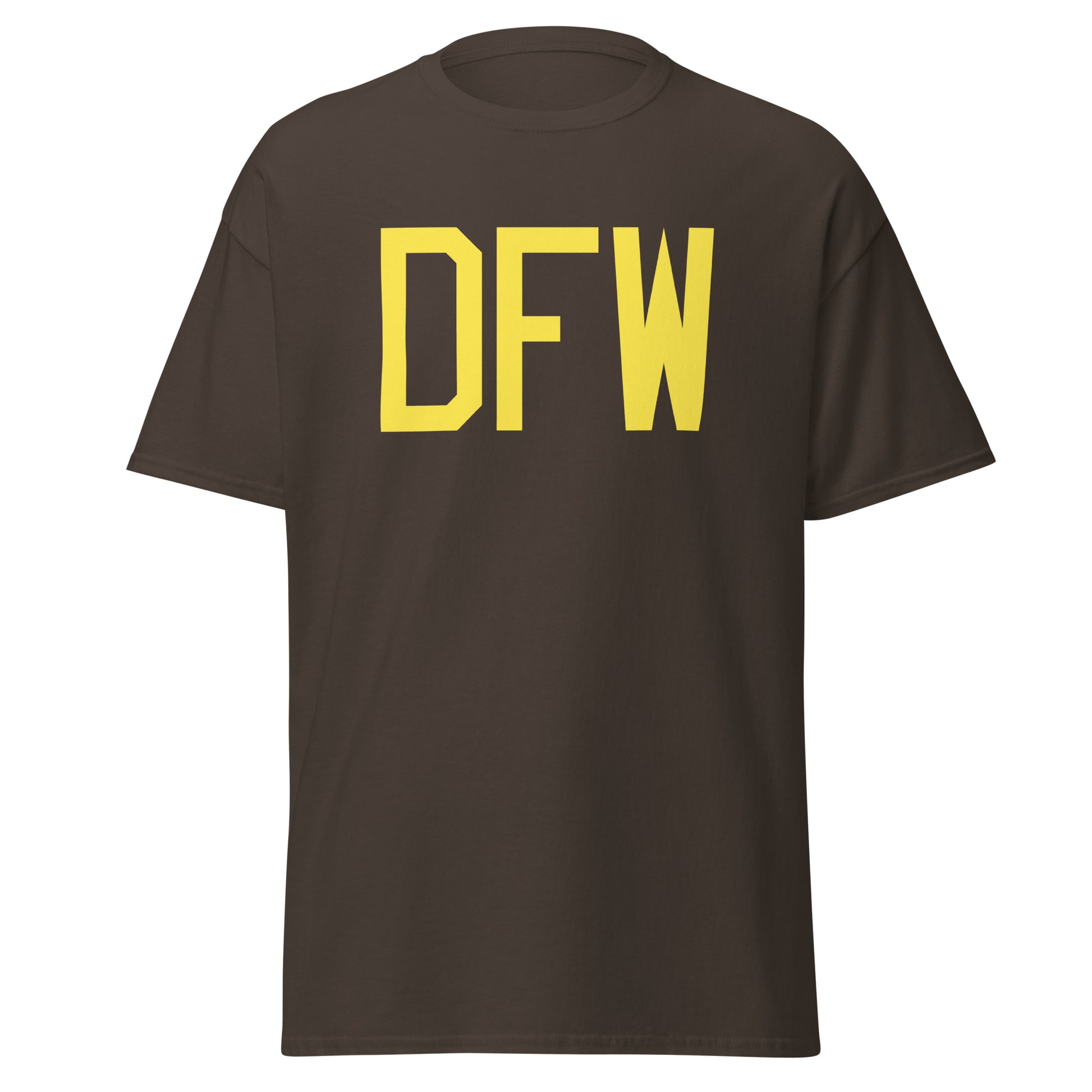 Aviation-Theme Men's T-Shirt - Yellow Graphic • DFW Dallas • YHM Designs - Image 05