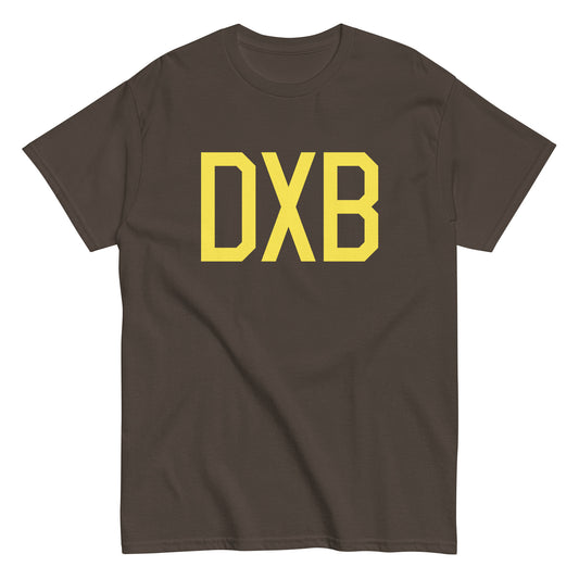Aviation-Theme Men's T-Shirt - Yellow Graphic • DXB Dubai • YHM Designs - Image 01