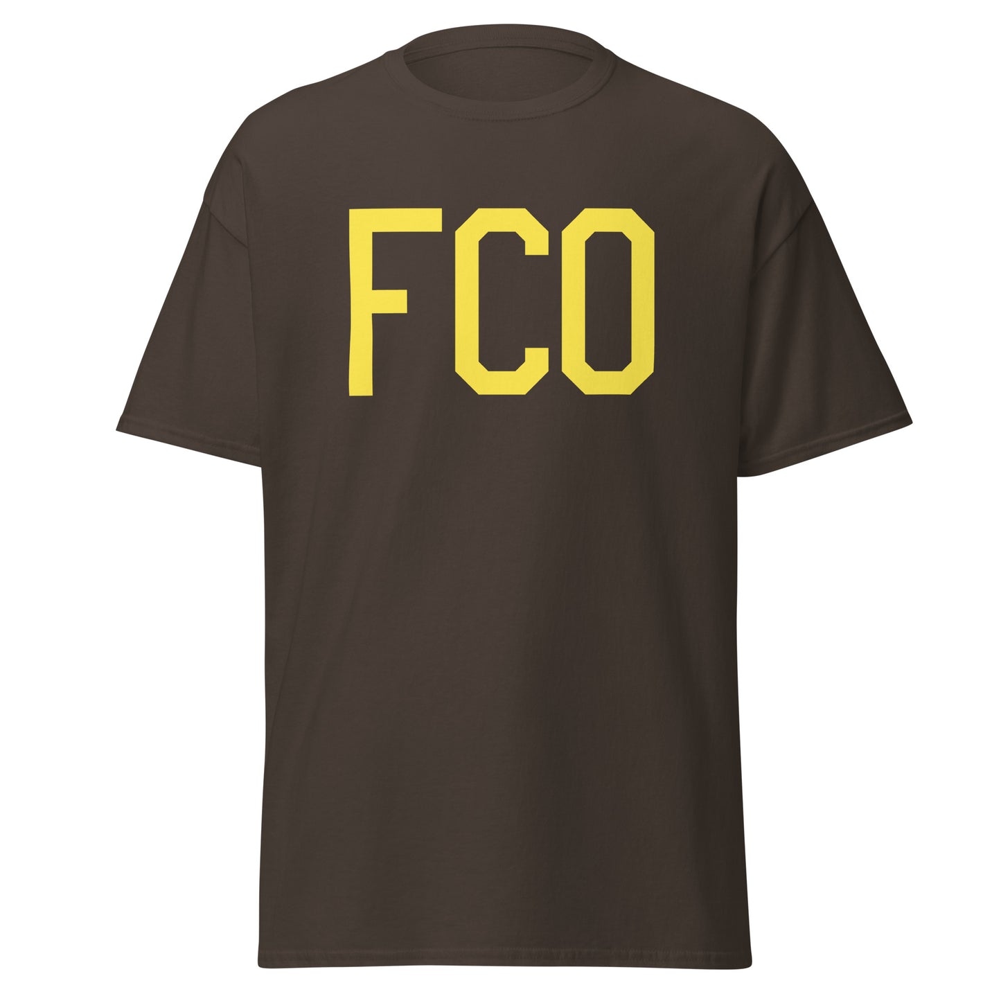 Aviation-Theme Men's T-Shirt - Yellow Graphic • FCO Rome • YHM Designs - Image 05