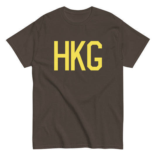 Aviation-Theme Men's T-Shirt - Yellow Graphic • HKG Hong Kong • YHM Designs - Image 01