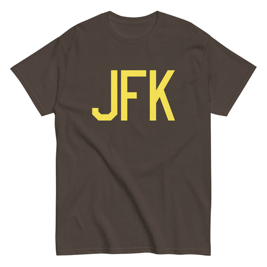 Aviation-Theme Men's T-Shirt - Yellow Graphic • JFK New York City • YHM Designs - Image 01