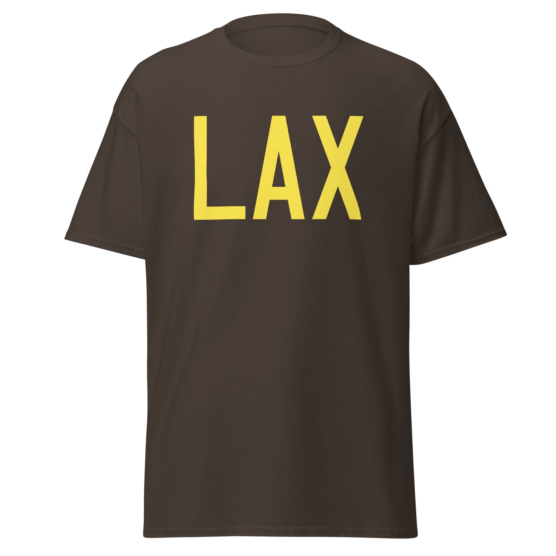 Aviation-Theme Men's T-Shirt - Yellow Graphic • LAX Los Angeles • YHM Designs - Image 05