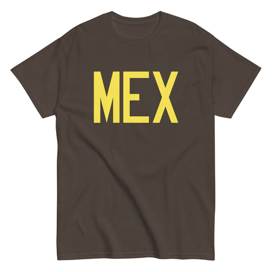 Aviation-Theme Men's T-Shirt - Yellow Graphic • MEX Mexico City • YHM Designs - Image 01