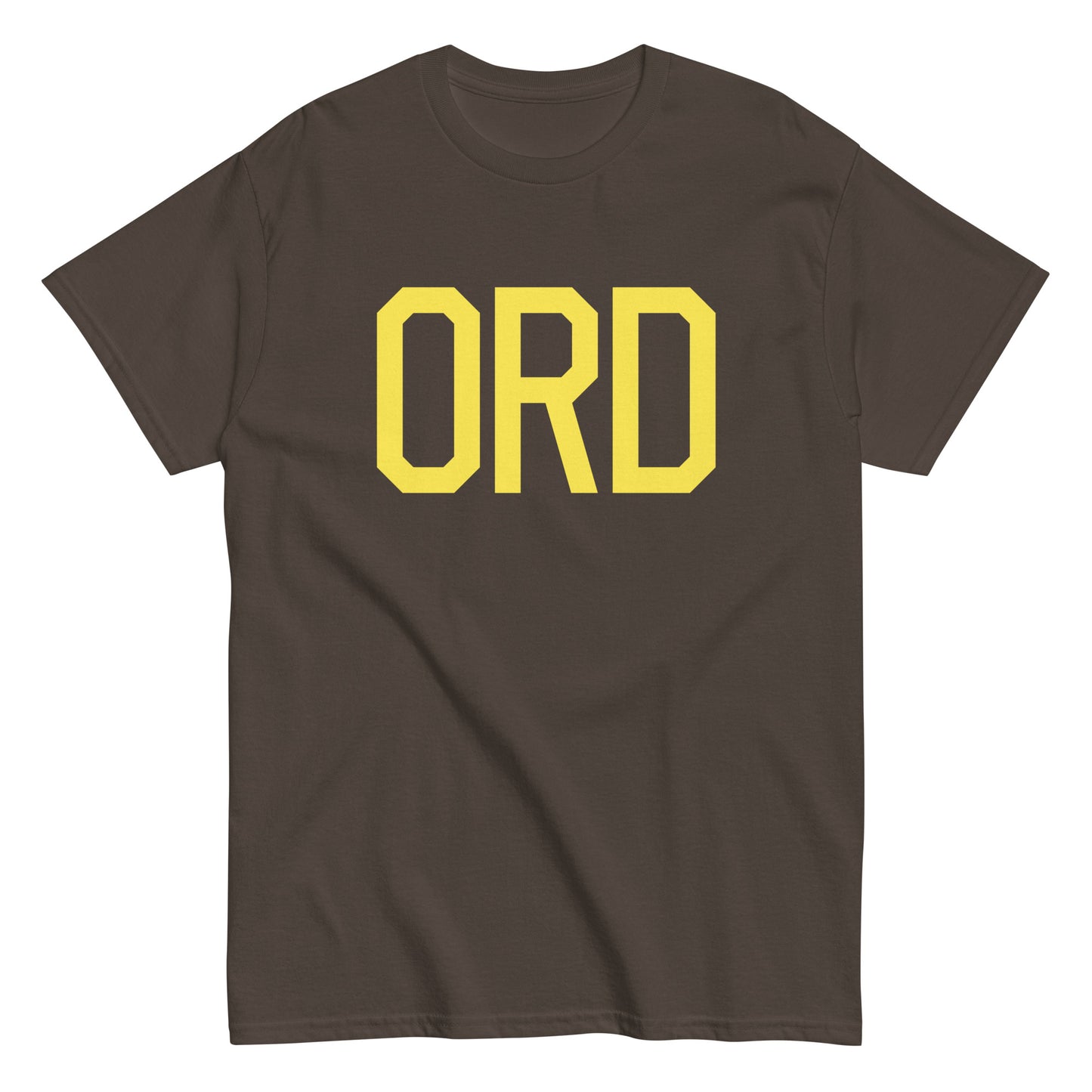 Aviation-Theme Men's T-Shirt - Yellow Graphic • ORD Chicago • YHM Designs - Image 01