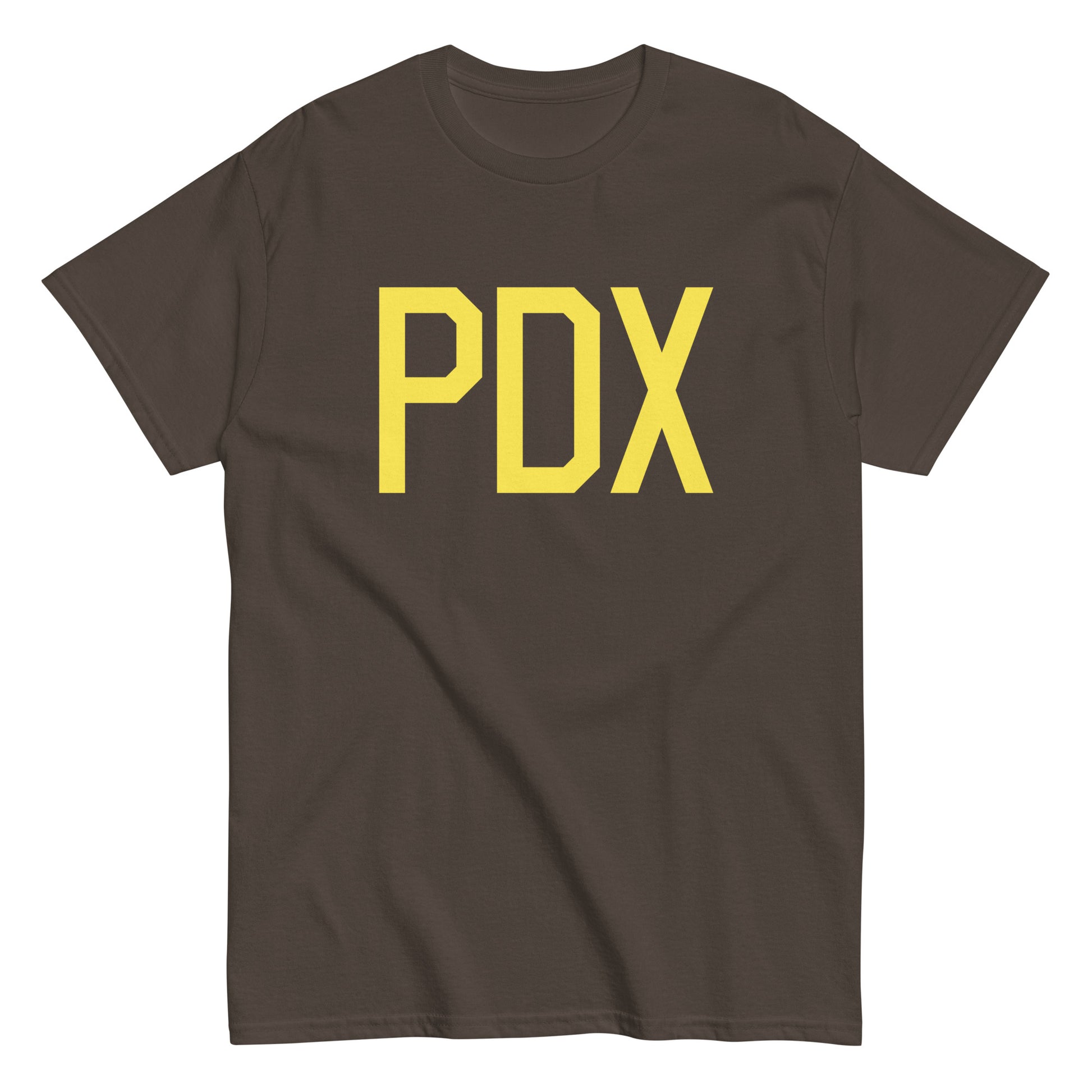 Aviation-Theme Men's T-Shirt - Yellow Graphic • PDX Portland • YHM Designs - Image 01