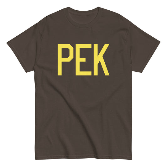 Aviation-Theme Men's T-Shirt - Yellow Graphic • PEK Beijing • YHM Designs - Image 01