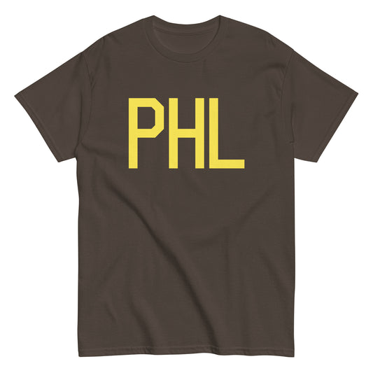 Aviation-Theme Men's T-Shirt - Yellow Graphic • PHL Philadelphia • YHM Designs - Image 01