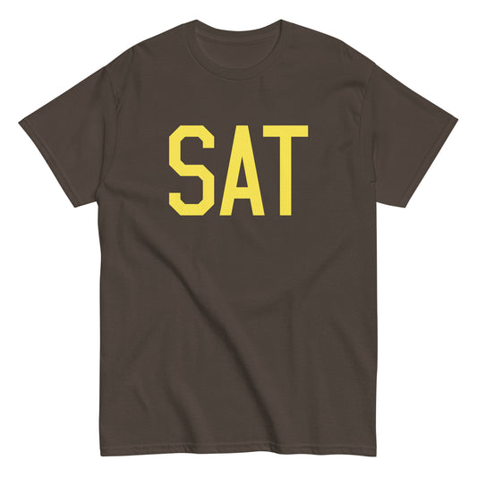 Aviation-Theme Men's T-Shirt - Yellow Graphic • SAT San Antonio • YHM Designs - Image 01
