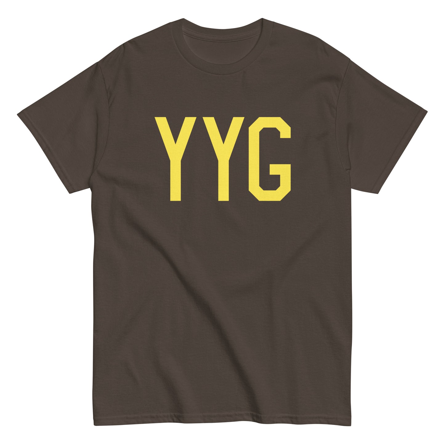 Aviation-Theme Men's T-Shirt - Yellow Graphic • YYG Charlottetown • YHM Designs - Image 01