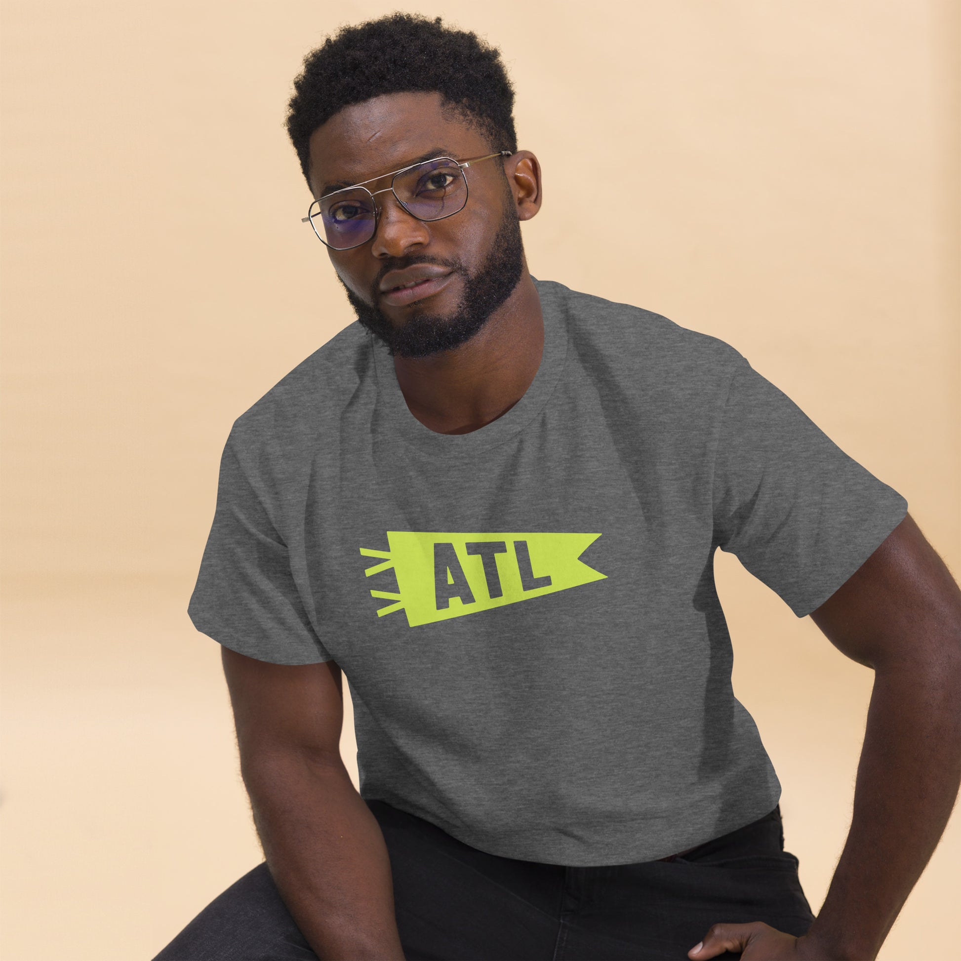 Airport Code Men's T-Shirt - Green Graphic • ATL Atlanta • YHM Designs - Image 08