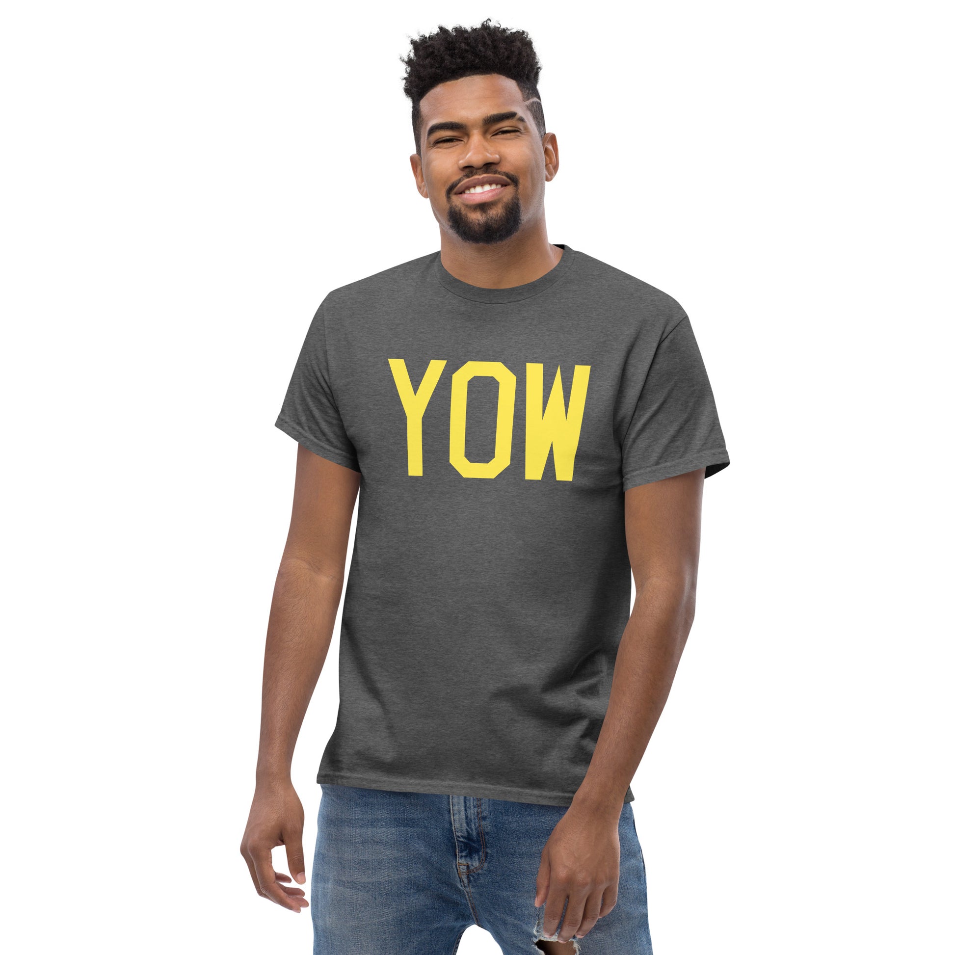Aviation-Theme Men's T-Shirt - Yellow Graphic • YOW Ottawa • YHM Designs - Image 06
