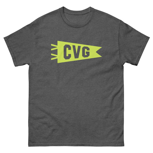 Airport Code Men's T-Shirt - Green Graphic • CVG Cincinnati • YHM Designs - Image 02