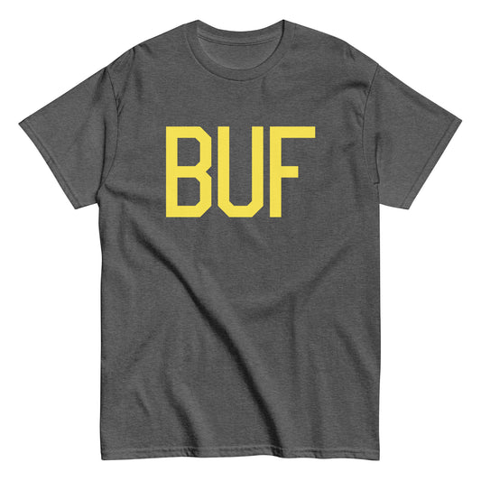 Aviation-Theme Men's T-Shirt - Yellow Graphic • BUF Buffalo • YHM Designs - Image 02