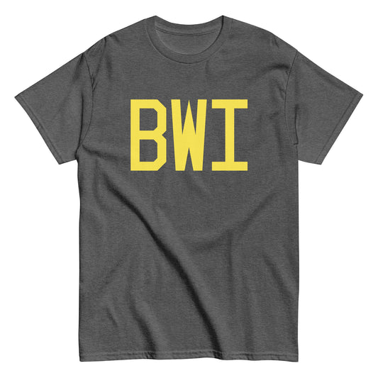 Aviation-Theme Men's T-Shirt - Yellow Graphic • BWI Baltimore • YHM Designs - Image 02
