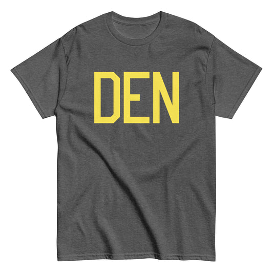 Aviation-Theme Men's T-Shirt - Yellow Graphic • DEN Denver • YHM Designs - Image 02